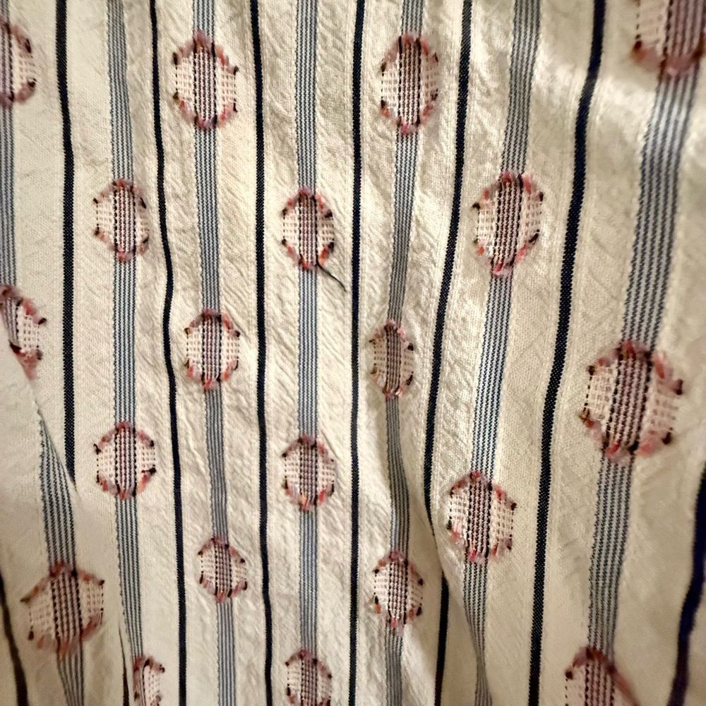 Zara White and Blue Striped Button Down Shirt - Picture 3 of 4